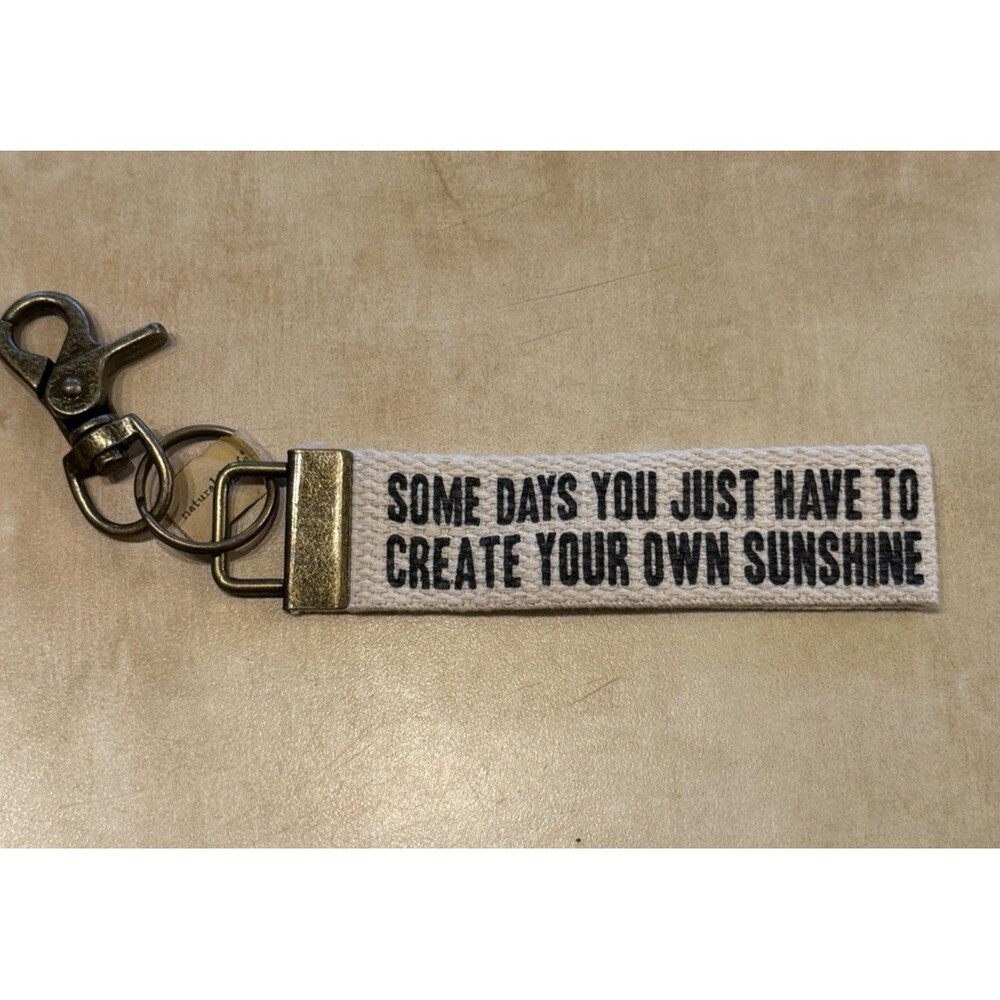 Natural Life Canvas Wristlet Keychain Fob, Create Your Own Sunshine Cream NWT